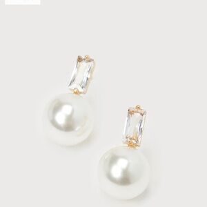 Lulu's Gold and White Pearl Crystal Earrings
